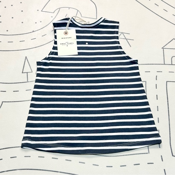 Gray Label Indiana Tank in Nearly Black & White Stripe - Picture 2 of 2